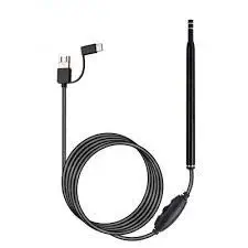 Microware OTG Version Silver Ear Mouth Nose Endoscope 6LED Ear Cleaning Tool HD Visual Ear Spoon Earpick for PC for Android for Mac
