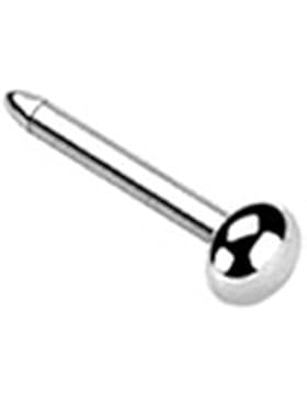 Paula & Fritz® Nasenpiercing aus Edelstahl Chirurgenstahl 316L Stecker mit flachem Ball Stabstärke 08mm und 1mm...