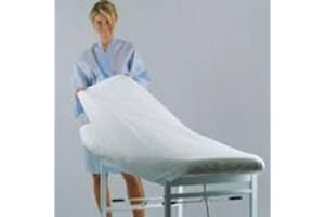 ESTALLAR Sábana desechable camilla de tejido no tejido de polipropileno PP de color blanco 80X210CM con elasticos que permiten ajustarse a la camilla 100u