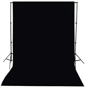 Maccraft MCPCTH03 8x12 ft Backdrop Reflector Photo Light Studio Wrinkle Resistant LEKERA Photography Background Finishing Curtain Cloth for Photo Shoot Portrait Video Shooting with Carry Bag (Black)