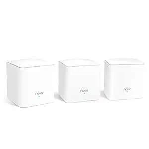 Tenda Nova MW5G Whole Home Mesh Wi-Fi System, 3500sq 2 Wi-Fi Coverage, Two Gigabit Ports, Work with Amazon Alexa, Parental Controls, Easy Set Up, Router and Wi-Fi Booster (Pack of 3)