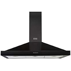 STOVES Sterling - hotte décorative Murale pyramidale - 548m3/h - 67 dba - 3 Vitesses - l 110 cm - Noir