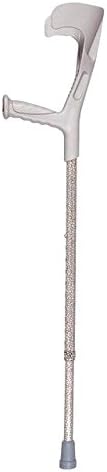 Folding Crutches - Folding Funkrutch Grey - Colourful Forearm Crutches Grey - Crutches for Fun with Non Slip Crutch Tips