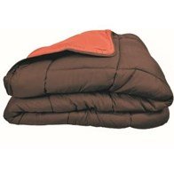 Poyet Motte Couette bicolore Polyester Chocolat/Corail 140 x 200 cm - POYET MOTTE - Gamme CALGARY