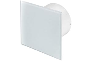 KB TOOLS Bathroom Extractor Fan – Multiple Options Including Pull Cord, Timer, Humidity Sensor – Silent or Turbo – Chrome, White and Black Finish Options – Low Energy Consumption ((Silent) T+H, PTG100)