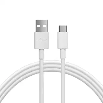 T3S Type-C USB Cable for Vivo V20 Pro, V 20 Pro USB Cable Original Like Charger Cable Rapid Quick Dash Fast Charging Cable Data Sync Cable Type C to USB-A Cable (White)