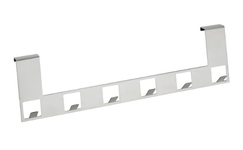 Wenko 4468100100 Türgarderobe Anzio, Edelstahl rostfrei, 39 x 11 x 4.5 cm, Matt