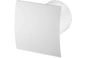 KB TOOLS Bathroom Extractor Fan – Multiple Options Including Pull Cord, Timer, Humidity Sensor – Silent or Turbo – Chrome, White and Black Finish Options – Low Energy Consumption ((Silent) Timer, PEB100)