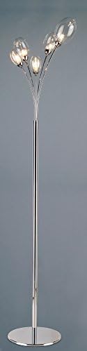 Onli – Floor Lamp Floor Lamp Baloon Style Modern Design Metal Chrome with Clear Glass Balls. Diameter 40 cm height 165 cm. Furniture Living Room, Bedroom, dining room lighting. 5 Lights with G9
