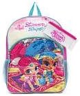 Nickelodeon Shimmer and Shine Backpack with Two Side Mesh Pockets, Pencil Case and Sticker Sheet