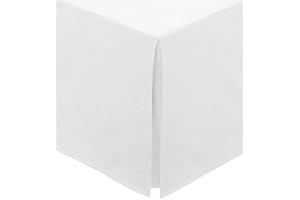 BRITISH HOME BEDDING Mantovana con base plissettata in policotone, tinta unita, si adatta sotto il materasso, mantovana (super king, bianco)