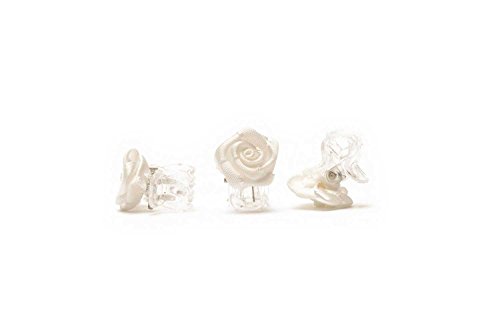 10 x Haarklammern Röschen – Brauthaarschmuck – Rosen Haarklammer – weiss - 2
