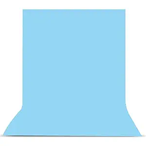 Boltove 8FTX12FT Sky Blue Backdrop Background Rod Pocket for Photography Backdrop,Photoshoot Background,Video production,Home decoration, Weddings, Narties, Newborns, Product photography, Screen Video Recording, Curtain