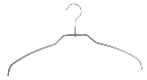 Hagspiel Kleiderbügel aus Metall, Drahtbügel silber rutschhemmend beschichtet, für Hemden oder Blusen, 4 mm, 10 Stk., sehr platzsparend - 2
