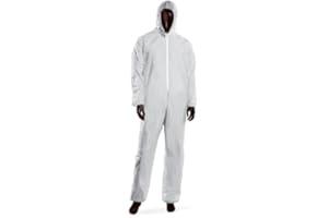 gef + medica Tuta da Lavoro Monouso DPI Cat. III - Tuta Protettiva in Polipropilene e Polietilene, Non Sterile, Certificata CE, Taglia Unica per Protezione Personale