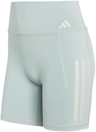 adidas Femme Optime Workout 3-Stripes Short Leggings, Wonder Sage, S 7 inch