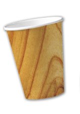 10 Pappbecher in Holzoptik
