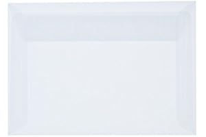 ‎PAPER24 Paper24 25 transpante Briefumschläge DIN B6 (125 x 176 mm) mit Haftstreifen, Abziehstreifen, 100 g/qm, für Hochzeitskarten, Einladungen, Geburtstagskarten (Transparent)