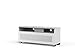 Produktbild MyTV Stand 12040H Glass White Fernsehschrank 120x 40cm halbrund IR Friendly Glas Regal für Soundbar, Füße mit schwenkbaren Rädern.