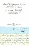 Cover zum Buch ...keine Liebschaft war es nicht