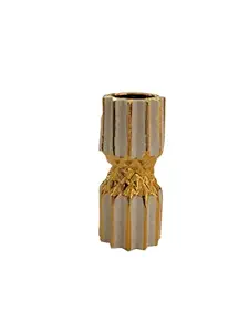 Exclusive Modern Porcelain Flower Vase for Home Decoration Hand Crafted and Cylindrical Golden Color Design for Home & Office, Table Decoration