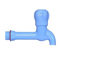 Royal Long Body ABS Plastic Polished Water Tap/Bib Cock/Water Faucet, Heavy Duty, 1/2 inch (15mm) Size with Flange