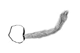 cola lobo Color: Gris widmann-8255 W Cola Lobo de peluche moldeable para Adultos, Gris, 8255 W