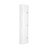muebles para baño estrechos Fácil de limpiar TATAY 4480002 - Armario auxiliar de Baño Vertical con 3 puertas y 5 repisas, Plástico Polipropileno, Blanco, 22 x 10 x 90,5 cm