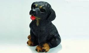 Rottweiler 21 cm 88060 Kunststoff-Figur mit Bewegungsmelder