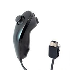 Preisvergleich Produktbild AMO Schwarz Nunchuck Controller Für Nintendo WII
