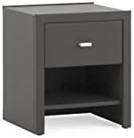 Dico Delta Leather Look Grey Bedside Table w 47 x H 54 x 41 cm