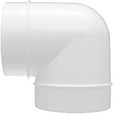 H&amp;C VENT 150 mm 90 Degree Elbow for Ventilation │ PVC Air Conditioning Pipe │ For Flexible or Solid Piping │ Hose Connector │