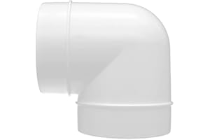 H&C VENT Tuyau Coudé à 90° - Évacuation d'Air et Ventilation 150 mm - En Plastique Pour Hotte Aspirante - Tube Coudé