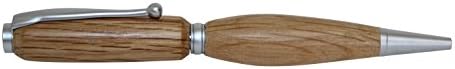 Reza Oak Wood Scotch Whisky Barrel Slimline Twist Ballpoint Pen