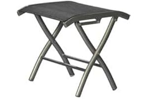 ‎IB STYLE ib style - Diplomat Fußbank Gartenset | Gartenmöbel | zusammenklappbar | Silber/schwarz