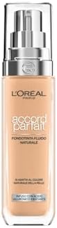 L'Oréal Paris Fondotinta Liquido, Incarnato Uniforme e Illuminato, Finish Naturale, Per Tutti i Tipi di Pelle, Formula con Acido Ialuronico, Accord Parfait, Tonalità: 5N Sand