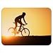 Produktbild Silhouette of Man Riding Mountain Bike at Sunset Premium Mauspad, Hochwertig, Dickes Gummimaterial, Weiche, Angenehme Oberfläche