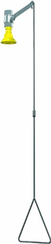 Bradley S19-130BF Galvanized Steel 1 Spray Head Barrier Free Vertical Supply Drench Shower with Plastic Showerhead, Ceiling Mount, 20 GPM Water Flow, 9" Width x 45" Height