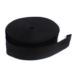 Black Woven Elastic Tape - (50mm) 2 inch x 1m by Generic