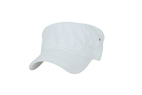 ililily abgenutztes Aussehen Baumwolle Kadettenmütze mit verstellbarer Schlaufe Militärstil Armee Cap