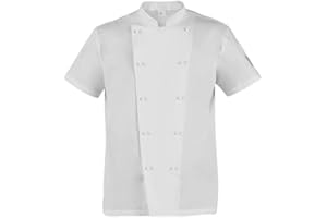 GIBLOR'S - Giacca Tommaso Uomo per Chef, Cuoco, in Cotone Elasticizzato, doppio petto, manica corta disponibile in diversi colori