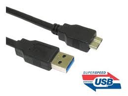 BIPRA OEM SuperSpeed USB-Kabel (USB 3.0 A auf Micro B, für externe Festplatten von WD, Seagate, Clickfree, Toshiba und Samsung) schwarz Schwarz 50 cm / 0,5 m - 2