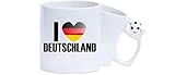 Material: Keramik Kaffeepott Kaffeetasse I love Deutschland, Land, Länder, weiß