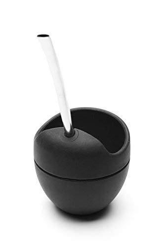 BALIBETOV Modern Yerba Mate Gourd,Tazza Mate, in Silicone - con Bombilla (Paglia Yerba Mate) - Ideale infrangibile per la casa, Il Lavoro o Il Viaggio Mate Bere - BPA-Free (Nero)