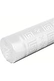  Aptafêtes Rollo de Mantel de Papel de Damasco Impermeable, 25 Metros, Color Blanco