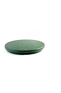 Laxmi Marbles and Handicrafts Makrana Marble Made chakla, roti Maker with Wooden belan 9inches. (Green, Standard -10INCHES)