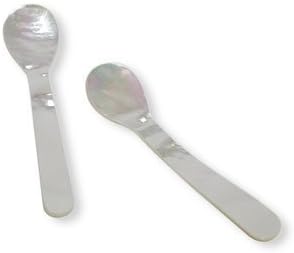 Sonstarshopmother Of Pearl Sea Shell Caviar And Salt Spoon - 2.5 Inch