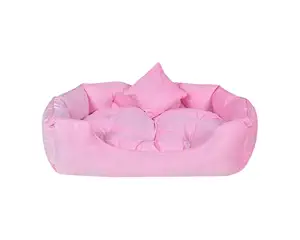 slatters be royal store Rectangular Shape Reversable Dual Pink Color Ultra Soft Ethnic Designer Velvet Bed for Dog/Cat (Export Quality) Size : Small