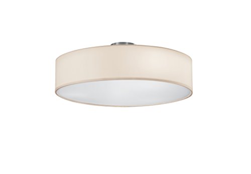 détail Trio Leuchten Plafonnier en nickel mat avec abat-jour Blanc, Durchmesser: 50cm