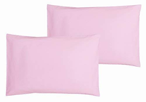 P'tit Basile - Lot x2 Taies d'oreiller bébé - dimensions 40x60 cm - Coloris Rose - Coton biologique de qualité supérieure, 57 fils/cm2, Tissage serré pour plus de douceur.